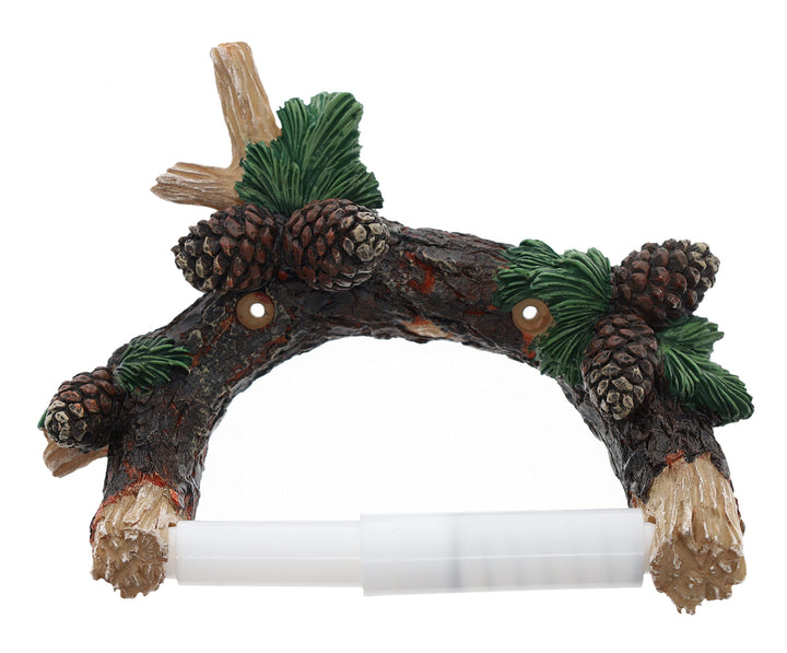 Pinecone/Pine Branch Wall Mounted Toilet Paper Holder - Rustic Bathroom Decor