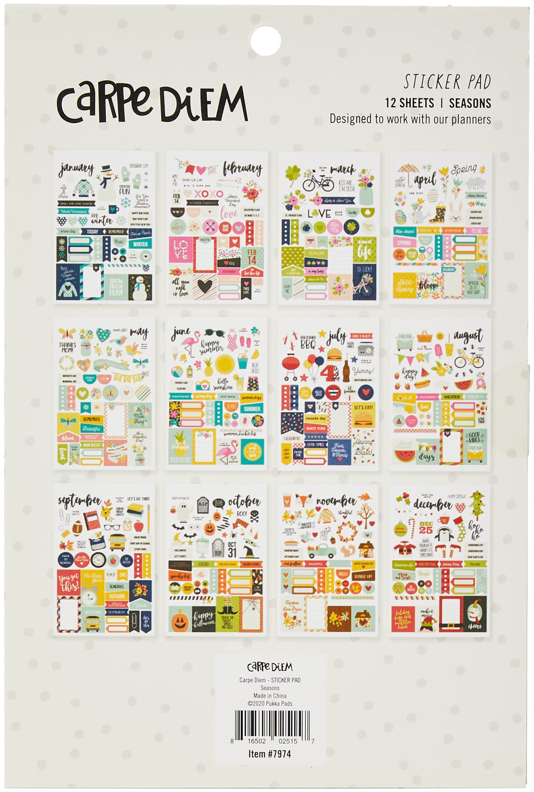 Carpe Diem Seasons Sticker Tablet