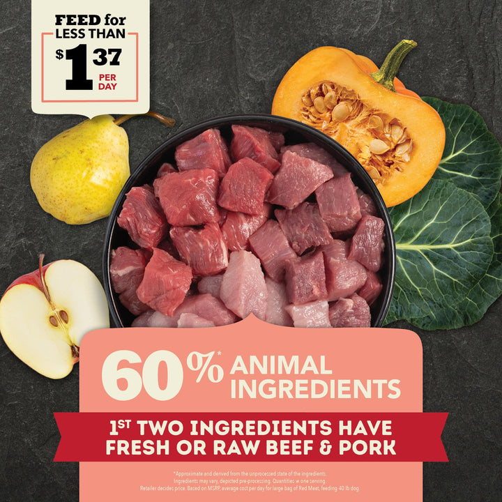 Grain Free Dry Dog Food, Red Meat Recipe, 25lb