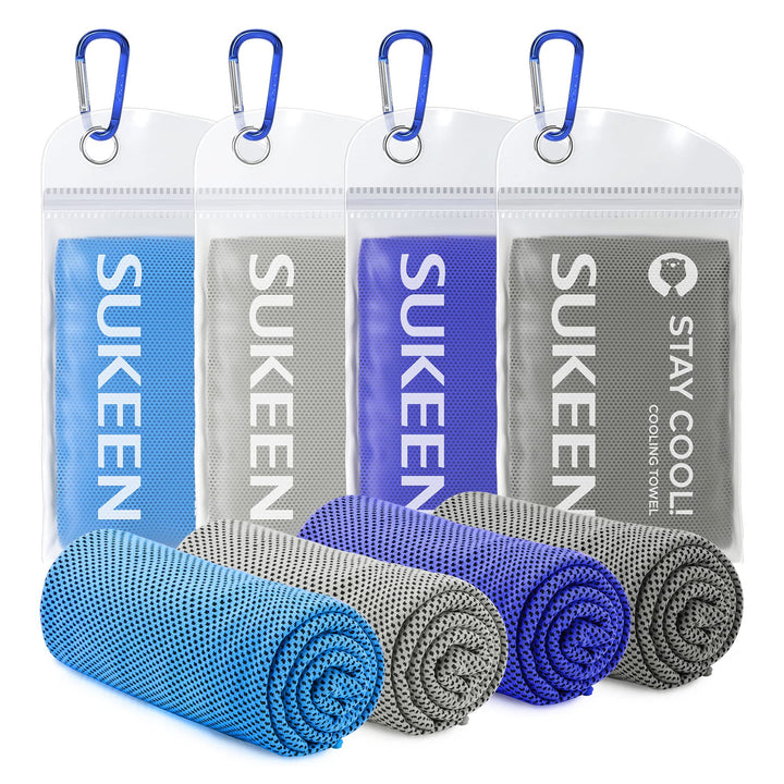 [4 Pack Cooling Towel (40x12),Ice Towel,Soft Breathable Chilly Towel,Microfiber Towel for Yoga,Sport,Running,Gym,Workout,Camping,Fitness,Workout &amp; More Activities