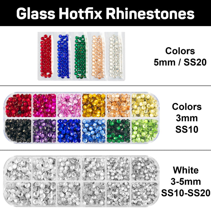 Hotfix Rhinestone Applicator with 3400 Pcs Hot Fix Rhinestones, Bedazzler Kit with Rhinestones, Bedazzle Tool Gun for Clothing, Clothes, Fabric - 3mm 4mm 5mm SS10/SS16/SS20 | Washable