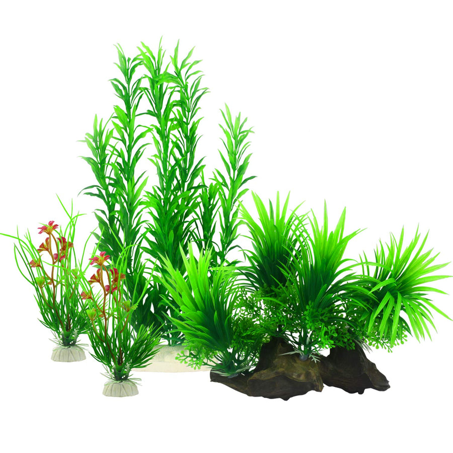 Fish Tank Plants, Artificial Aquatic Plants for Aquarium Decorations (Pack of 4)