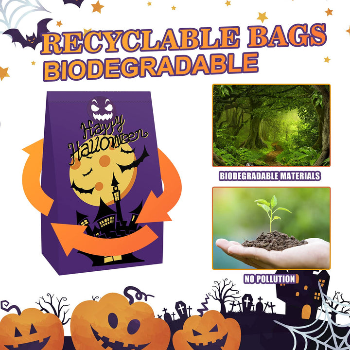 Halloween Treats Bags - 50 PCs Halloween Paper Bags for