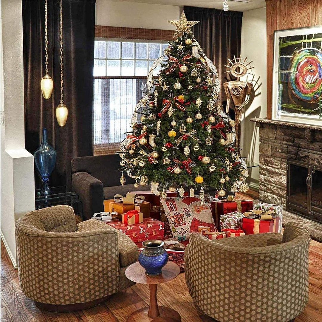 24Pcs Christmas Balls Ornaments for Xmas Christmas Tree - 4 Style Shatterproof Christmas Tree Decorations Hanging Ball for Holiday Wedding Party Decoration (Red, 1.3/3.2CM)