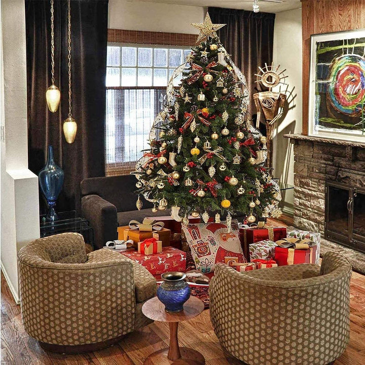24Pcs Christmas Balls Ornaments for Xmas Christmas Tree - 4 Style Shatterproof Christmas Tree Decorations Hanging Ball for Holiday Wedding Party Decoration (Red, 1.3/3.2CM)