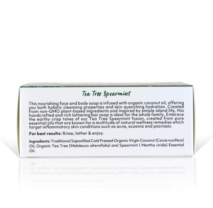 Coconut Oil Soap, For Face and Body, 100% Certified Organic, Tea Tree Spearmint, 7 Ounce