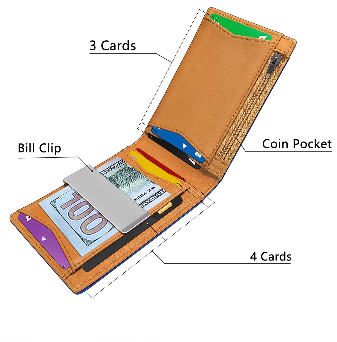 BULLIANT Slim Wallet Men, Leather Wallet Front Pocket C