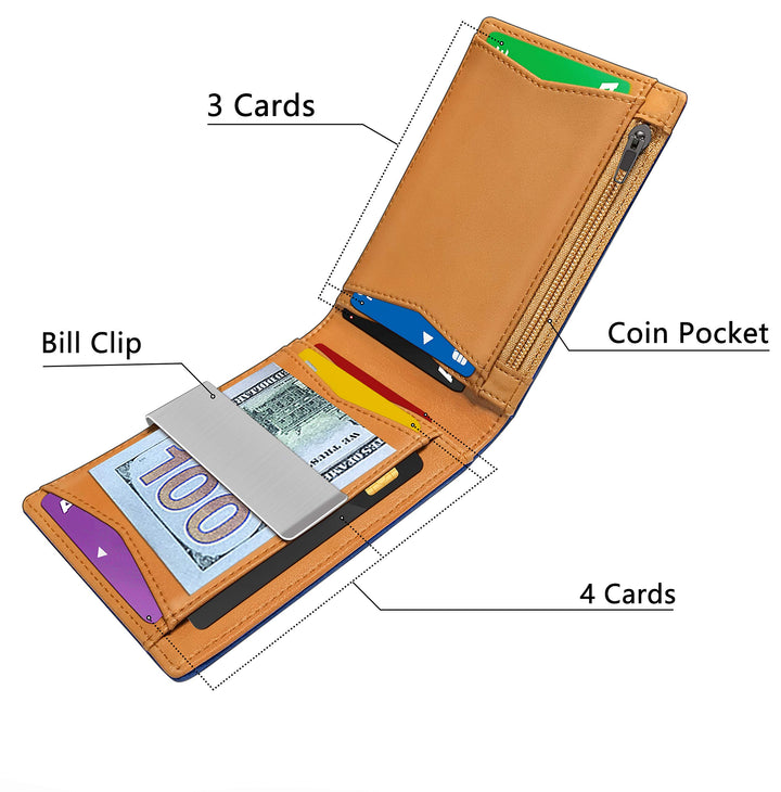 BULLIANT Slim Wallet Men, Leather Wallet Front Pocket C