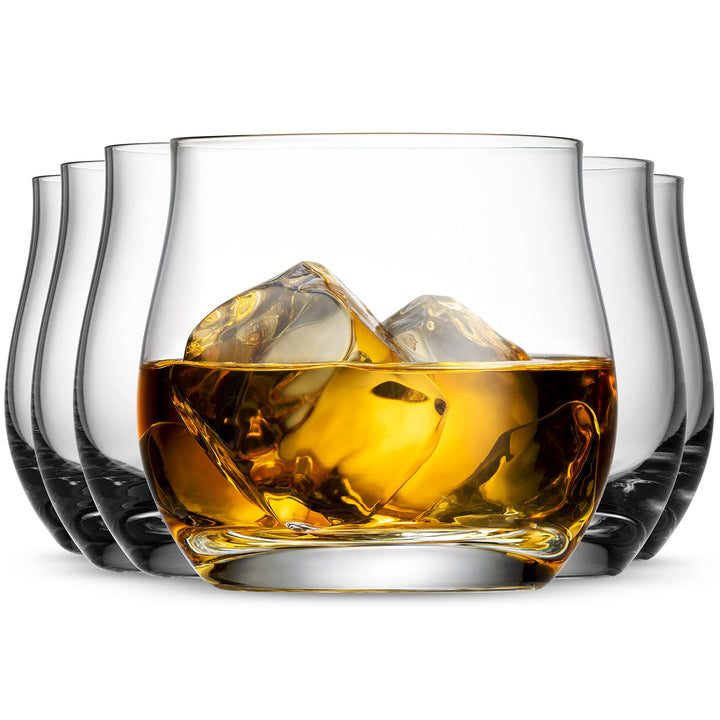 Whiskey Bar Glasses Set of 6 | Luxurious 10 Ounce Old Fashioned Glassware Set | Our Scotch &amp; Bourbon Glass Tumblers Make A Great Gift Idea For Cocktail Enthusiasts |Rock Glasses Made in Europe