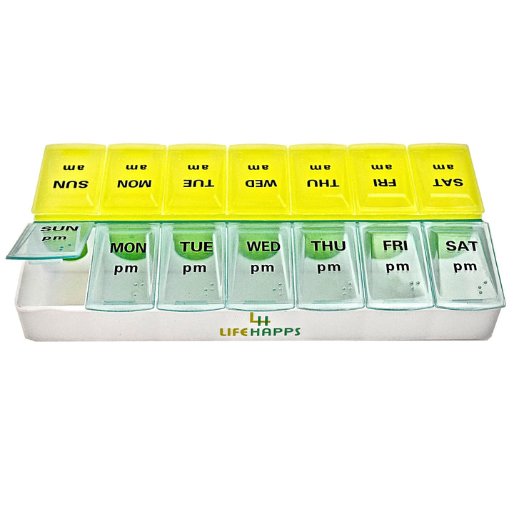 PILL BOX AM/PM LARGE WEEKLY PILL ORGANIZER BPA FREE by 