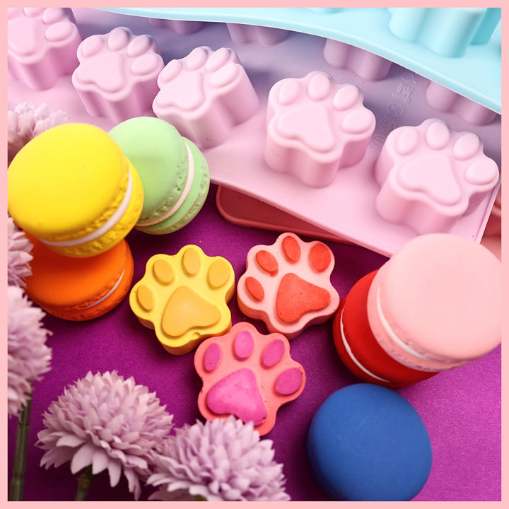 Puppy Dog Paw and Bone Silicone Molds Silicone Trays for Chocolate, Candy, Jelly, Ice Cube, Dog Treats