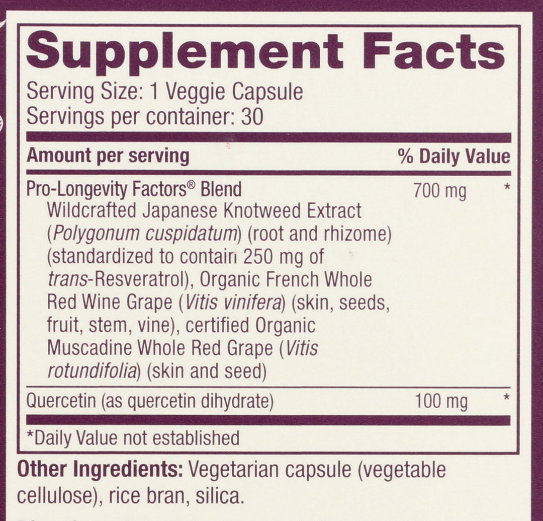 Reserveage Organics The World&#39;s Finest Resveratrol 250 Mg, 30 Caps