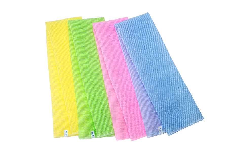Exfoliating Washcloth Japanese Washcloth Nylon Bath Wash Cloth Korean Exfoliating Cloth Loofah Towel Beauty Washcloth Sponge Loofah Body Scrub Back Scrubber for Shower 4 Pcs