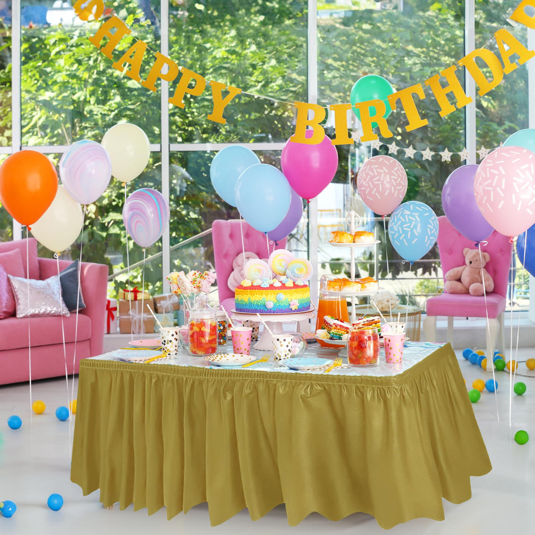 DecorRack Table Skirt, 29 in x 14 ft -BPA Free- Plastic