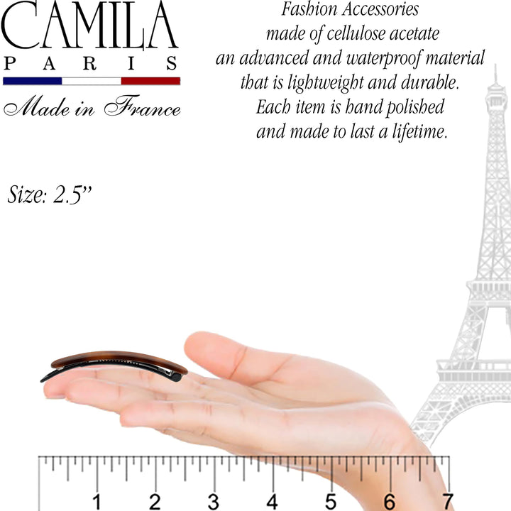 Paris CP2250/2 French Hair Slides Clips for Women, Handmade, Girls Side Slide-in Barrette Clip, Hair Accessories for Women. Strong Hold No Slip Grip Fashion Durable and Styling, Made in France