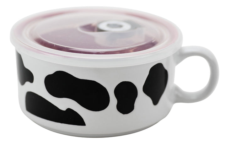 Souper Mug with Lid, Udderly Cows Collection, 22oz Capacity, Hand Painted