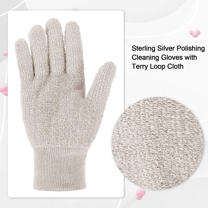 3 Pairs Silver Polishing Cleaning Gloves Jewelry Polishing Gloves Anti-Tarnish Removal Gloves for Jewelry, Gold, Brass, Copper, Blinds, Debris, Ring, Stainless, Metal