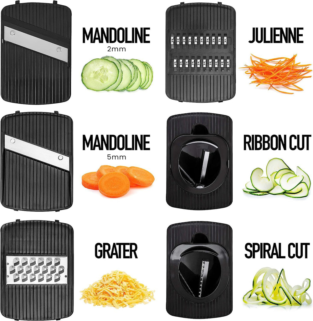 Fullstar Mandoline Slicer Spiralizer Vegetable Slicer - Cheese Slicer Food Slicer 6-in-1 Vegetable Spiralizer Potato Slicer Zoodle Maker BPA-Free Veggie Spiralizer Slicers for Fruits and Vegetables