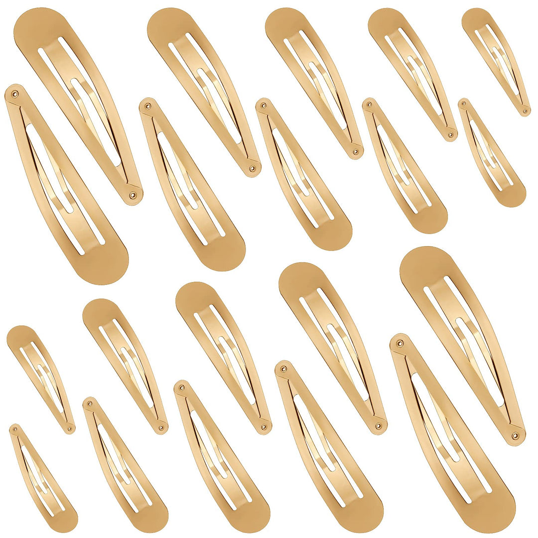 40 Pieces Large Metal Snap Hair Clips Non-slip Hair Barrettes Snap Hair Barrettes Hairpins for Girls Women Hair Accessories, 3.5 Inch, 3.1 Inch, 2.8 Inch, 2.4 Inch, 2 Inch, Multiple Sizes (Golden)
