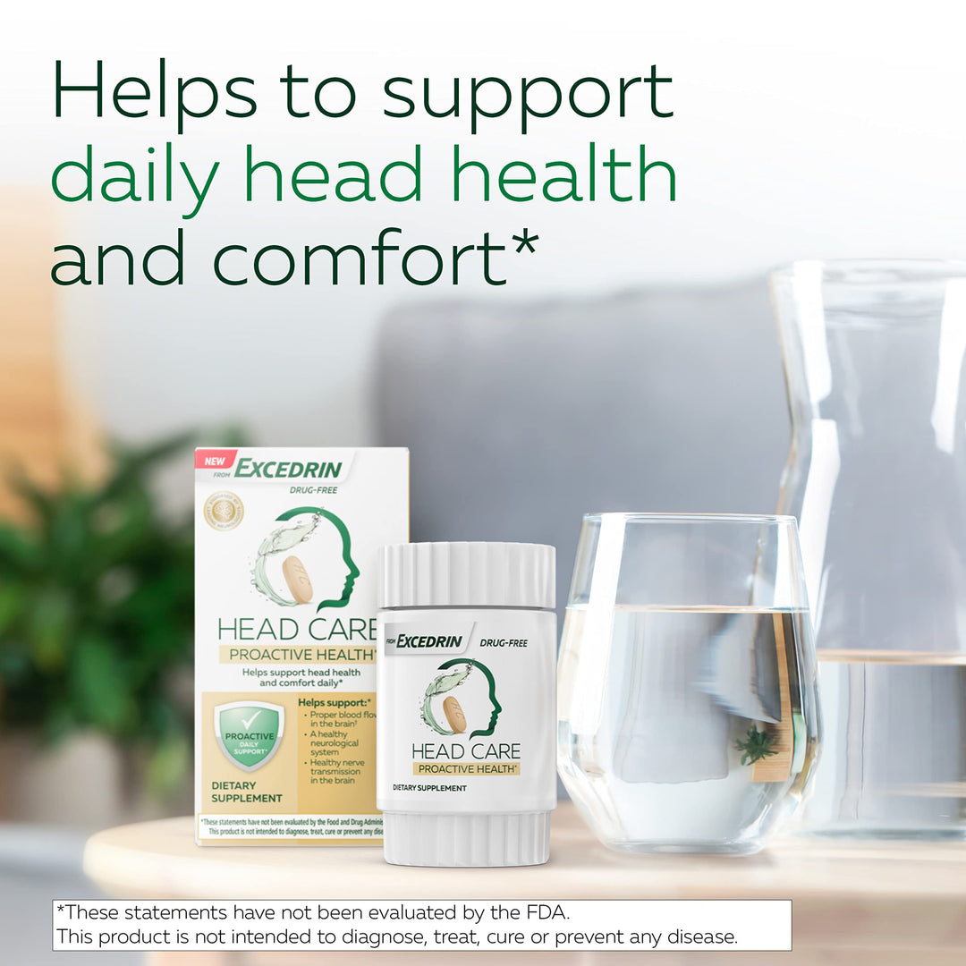 Head Care Proactive Health with Magnesium, Riboflavin, Vitamin B6, Folic Acid and Vitamin B12, Dietary Supplement Supports Head Health and Comfort Daily – 110 Count