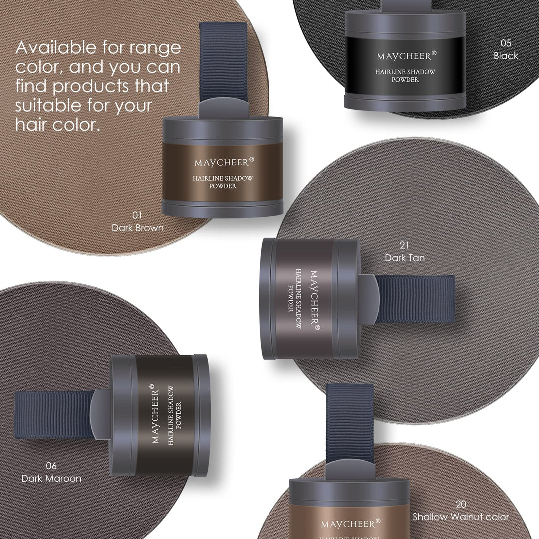 Root Touch Up Powder for Thinning Hair - Hairline Shadow and Gray Coverage #01 Dark Brown