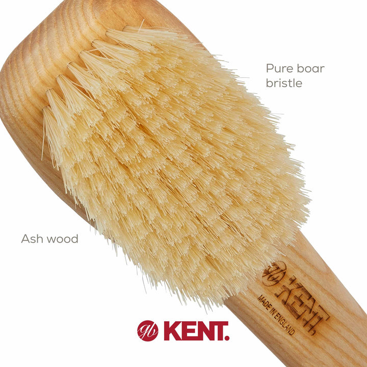 Kent FD6 Pure Beechwood Natural Bristle Bath &amp; Body Brush
