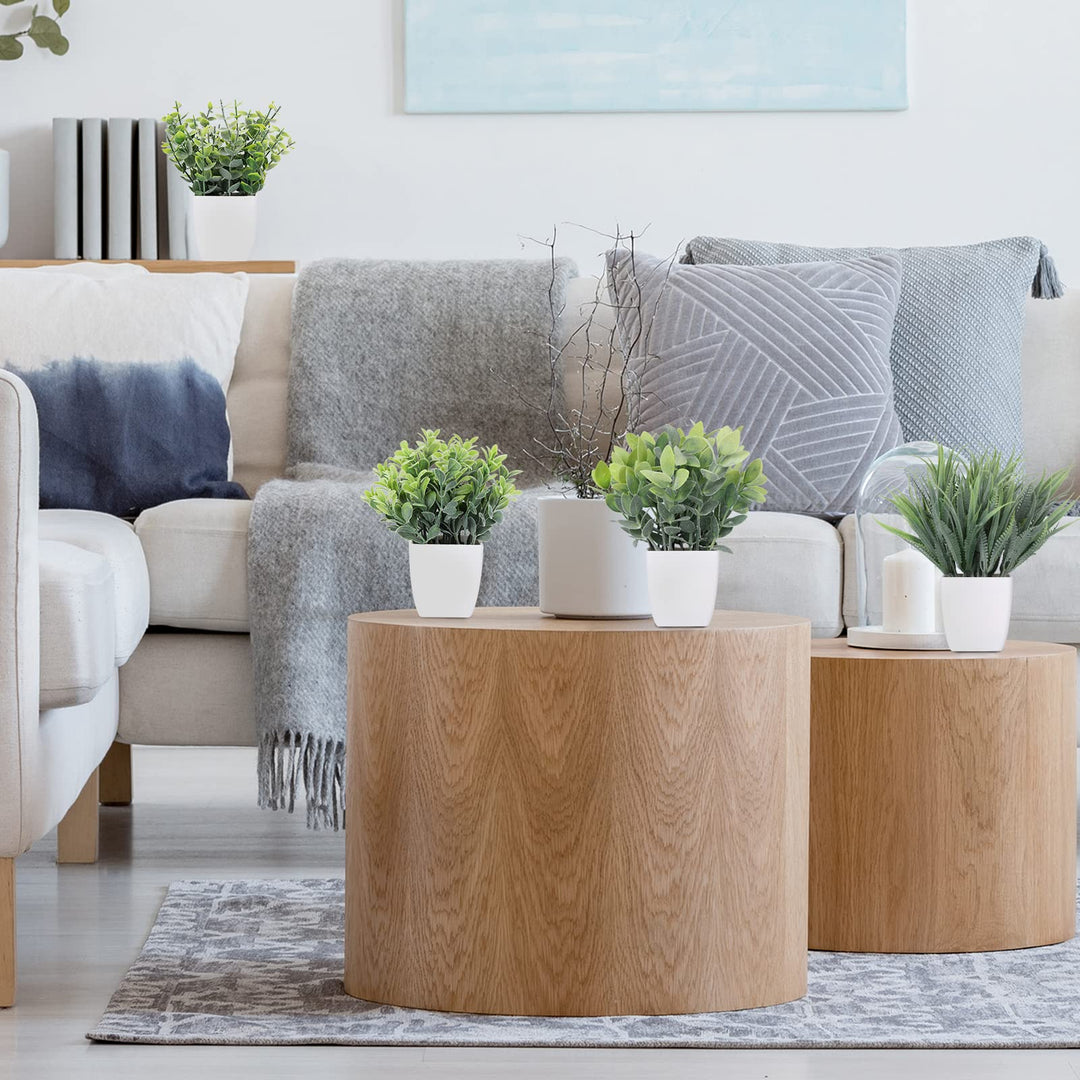 6 Pack Small Fake Plants for Bedroom Aesthetic Mini Artificial Greenery Potted Plants Faux Eucalyptus Plant for Home Décor Indoor Bathroom Living Room Office Desk Decorations