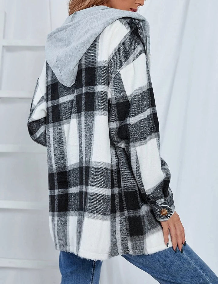 Lumister Women&#39;s Oversized Flannel Plaid Button