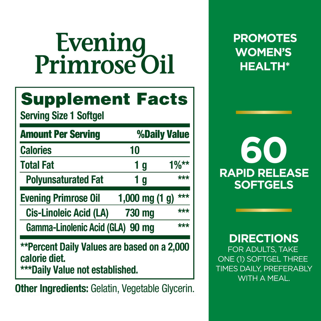 Nature&#39;s Bounty Evening Primrose Oil, Promotes 