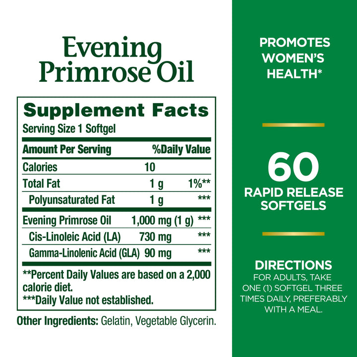 Nature&#39;s Bounty Evening Primrose Oil, Promotes 