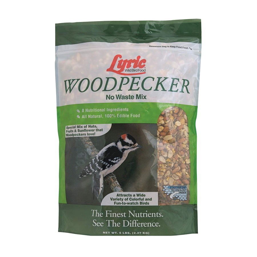 Woodpecker Wild Bird Seed, No Waste Bird Seed with Nuts, Dried Fruit & Shelled Seeds - 5 lb. Bag