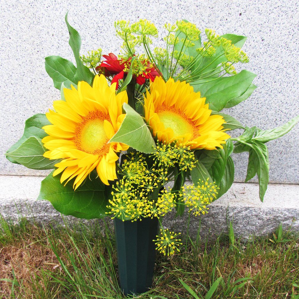 Evelots Set Of 6 Cemetery Grave Patriotic Memorial Veterans Flower Cone Vases 7