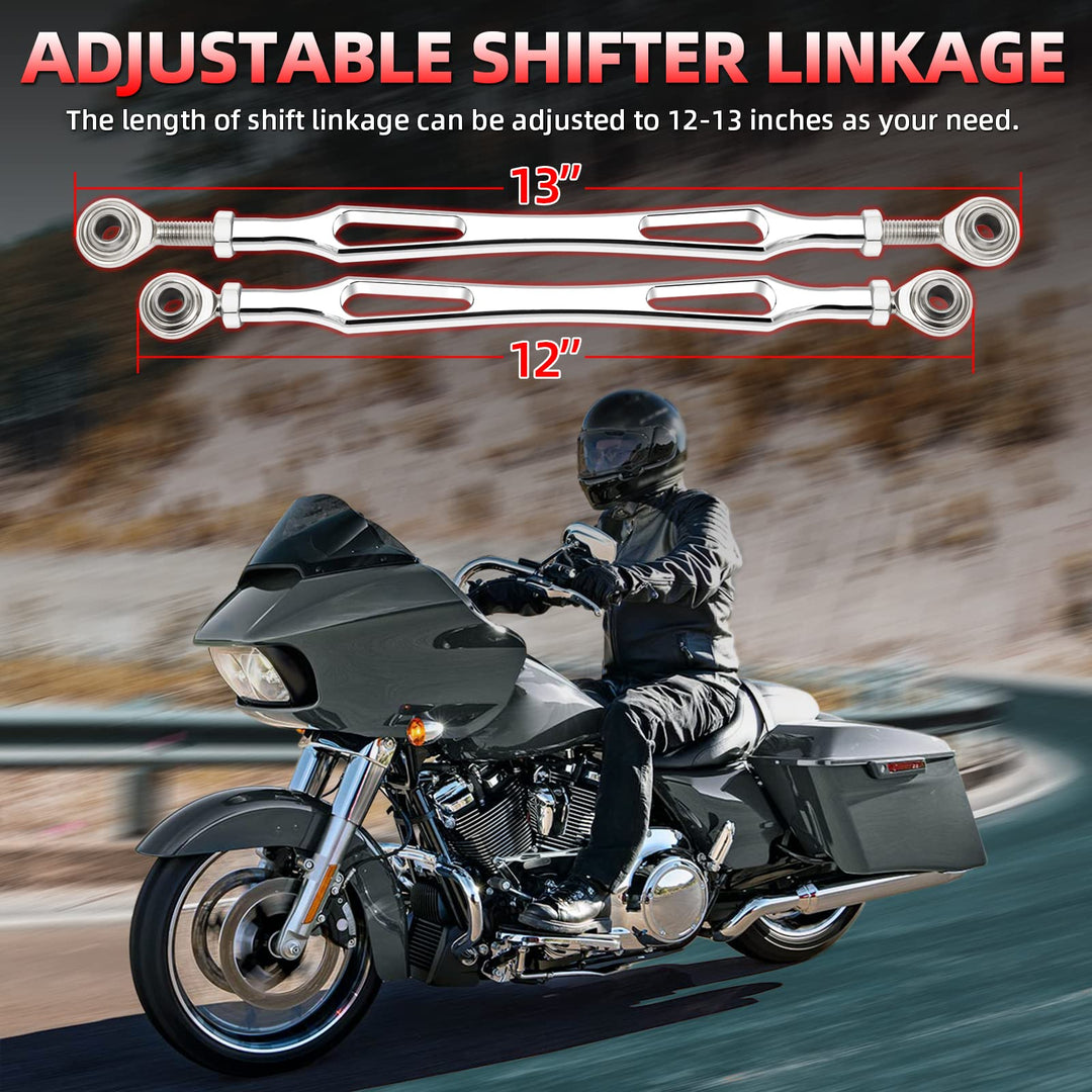 Chrome Gear Shift Linkage Compatible for Harley Davidson Softail Dyna Touring Road King Electra Street Glide Tri Glide 1986-later
