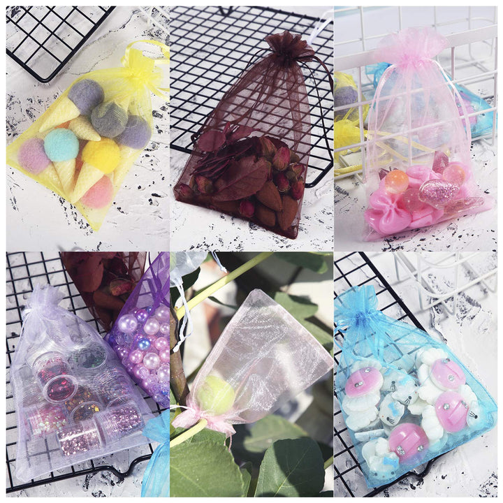 120Pcs Organza Bags 4x6 Inches Mixed Color with Drawstring, Jewelry Pouches Wedding Party Christmas Favor Gift Bags (4x6 inches, Mixed Color)