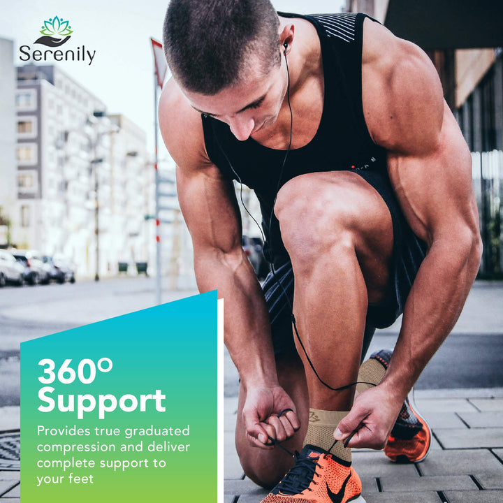 Serenily Plantar Fasciitis Socks - Toeless Socks for Fo