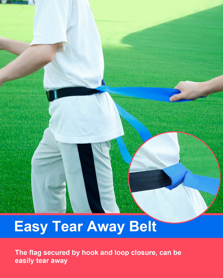 Flag Football Belts, 10 Player Adjustable Flag Football Set with 30 Flags for Youth and Adults Training Equipment