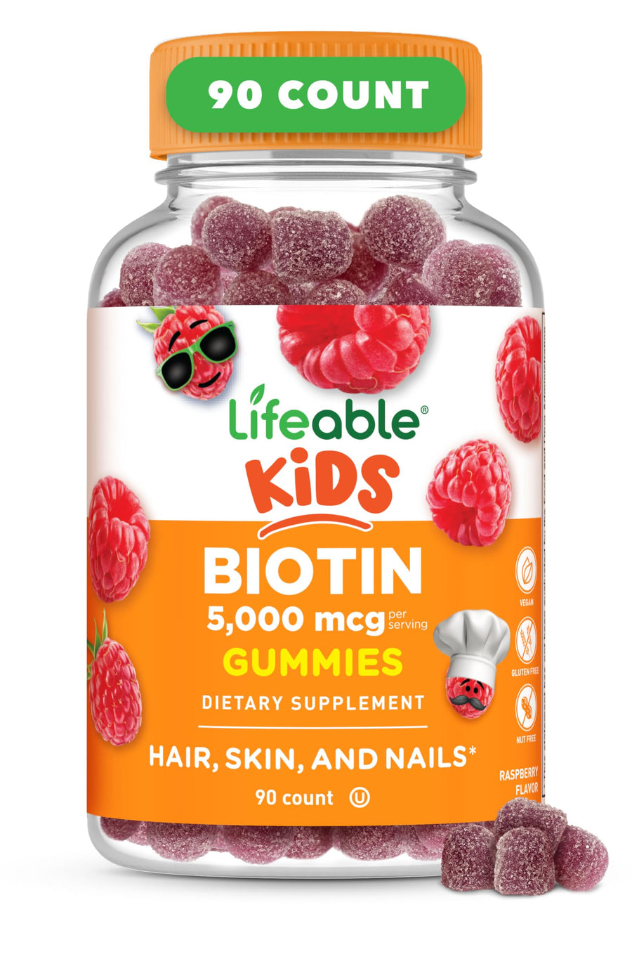 Lifeable Kids Biotin Gummies | 5,000mcg | Great Tasting