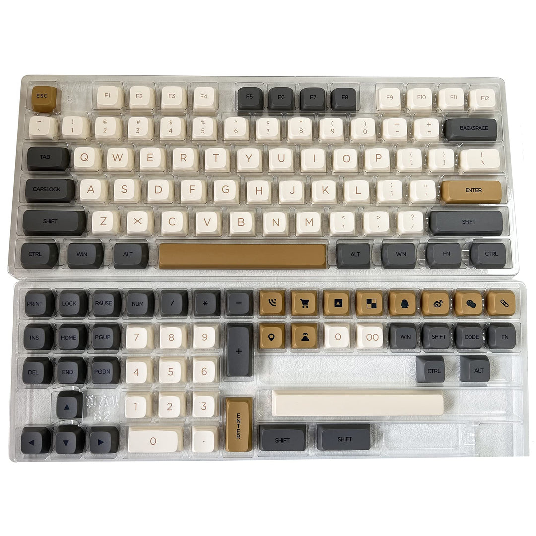 XDA Profile Keycaps 125 Retro PBT Key Cap Cover Set Dye Sublimation ANSI US Layout for Cherry Mx Switch Mechanical Keyboard (XDA/Ember)
