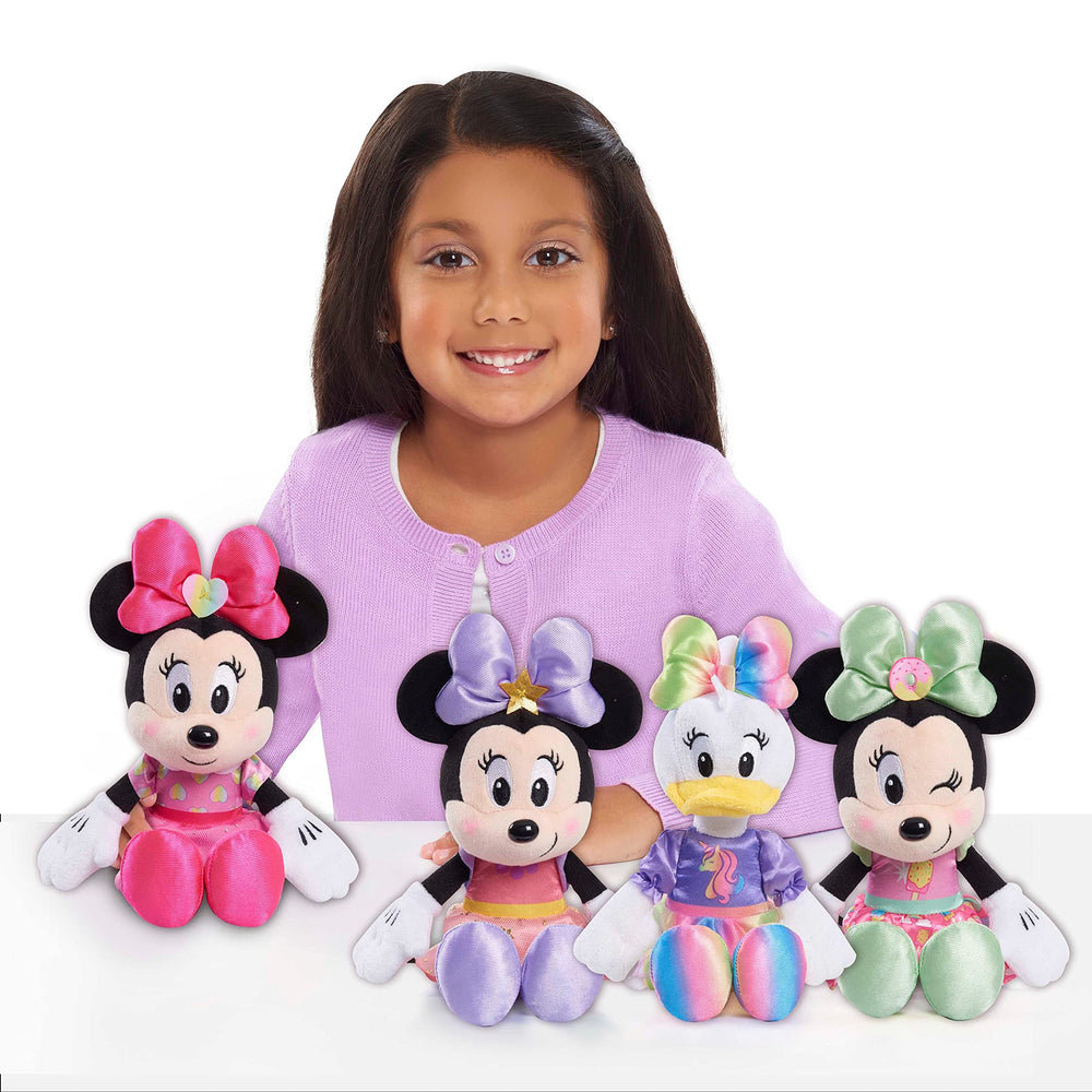 Disney Junior Minnie Mouse 8-Inch Small Sweets Minnie Mouse Beanbag Plush, Minnie Mouse In Pink Sweet Treats Dress, Stuffed Animal