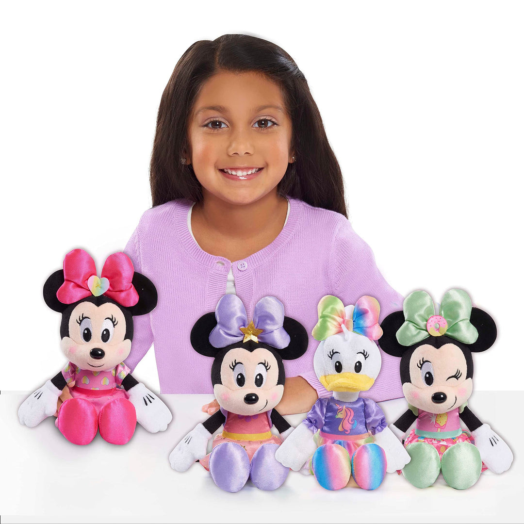 Disney Junior Minnie Mouse 8-Inch Small Sweets Minnie Mouse Beanbag Plush, Minnie Mouse In Pink Sweet Treats Dress, Stuffed Animal