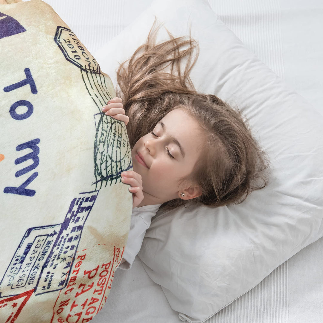 Soft Blanket Gifts for Daughter, Warm Plush Sherpa Blanket for Her Romantic Birthday Gifts for Daughter from Mom Personalized Gifts to My Daughter from Mom and Dad 80x60 Inches, White