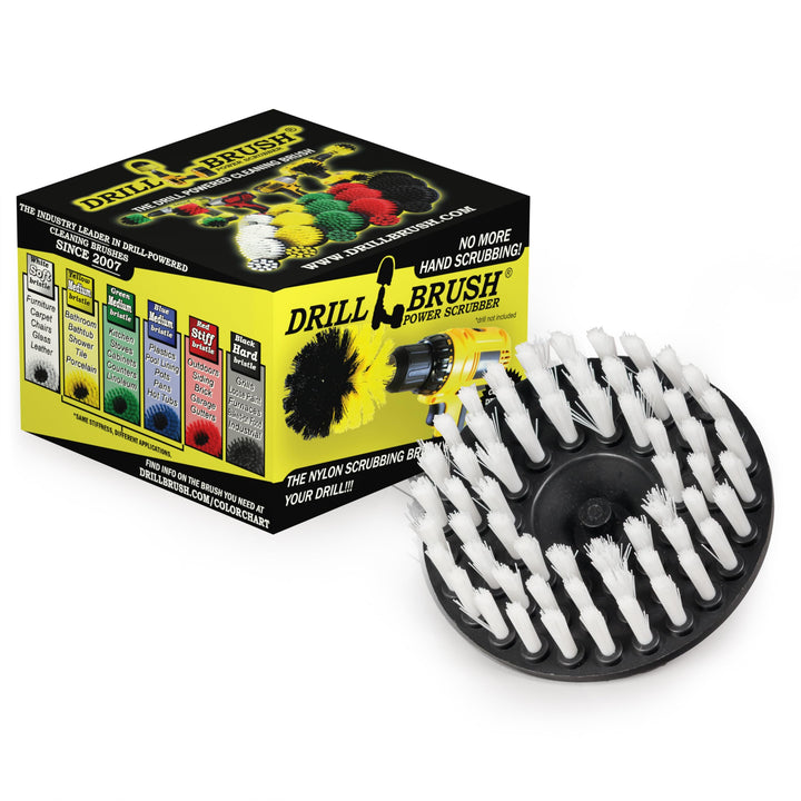 Softer Bristle Scrub Brush 5 Round with Power Drill Att