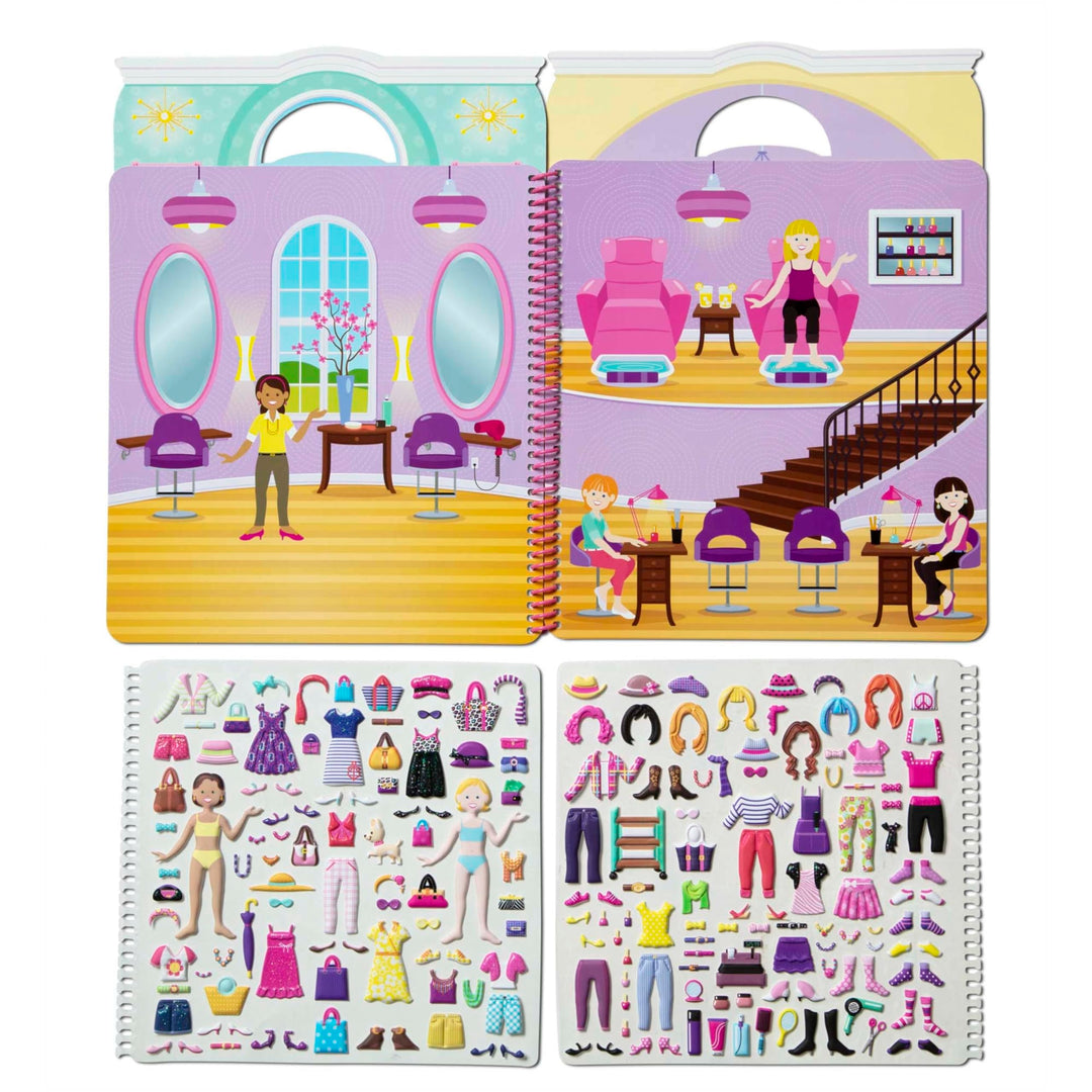 Melissa &amp; Doug Puffy Sticker Activity Book: Day of Glamour - 196 Reusable Stickers - FSC Certified