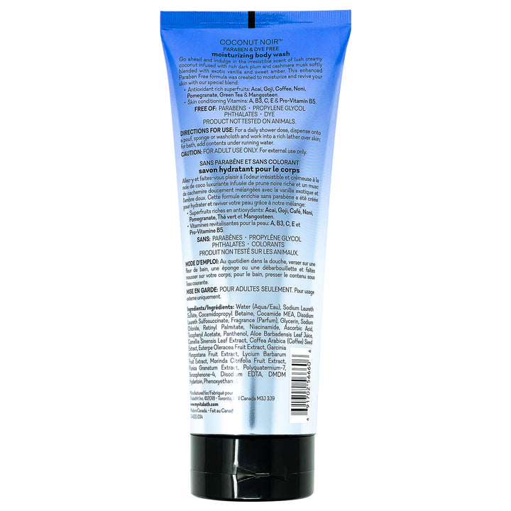 Coconut Noir Body Wash Moisturizing Bath &amp; Shower Cleanser Infused with Plum, Musk, Vanilla &amp; Amber - Cruelty-Free, Paraben-Free - 10 oz