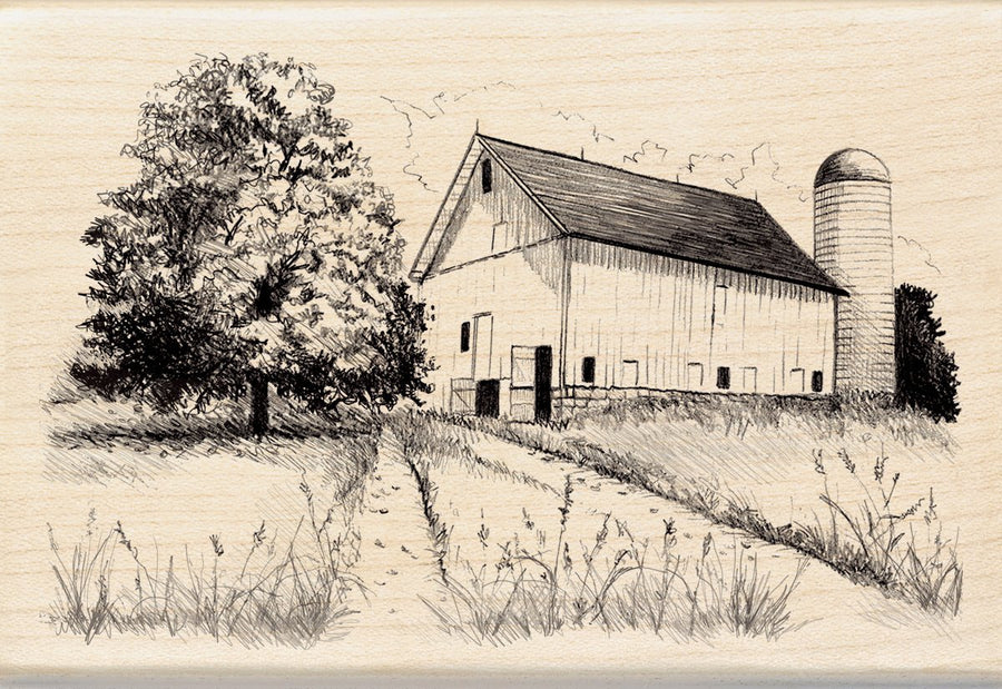 Farm and Barn Wood Stamp for Arts and Crafts, 2.75'' L x 4'' W