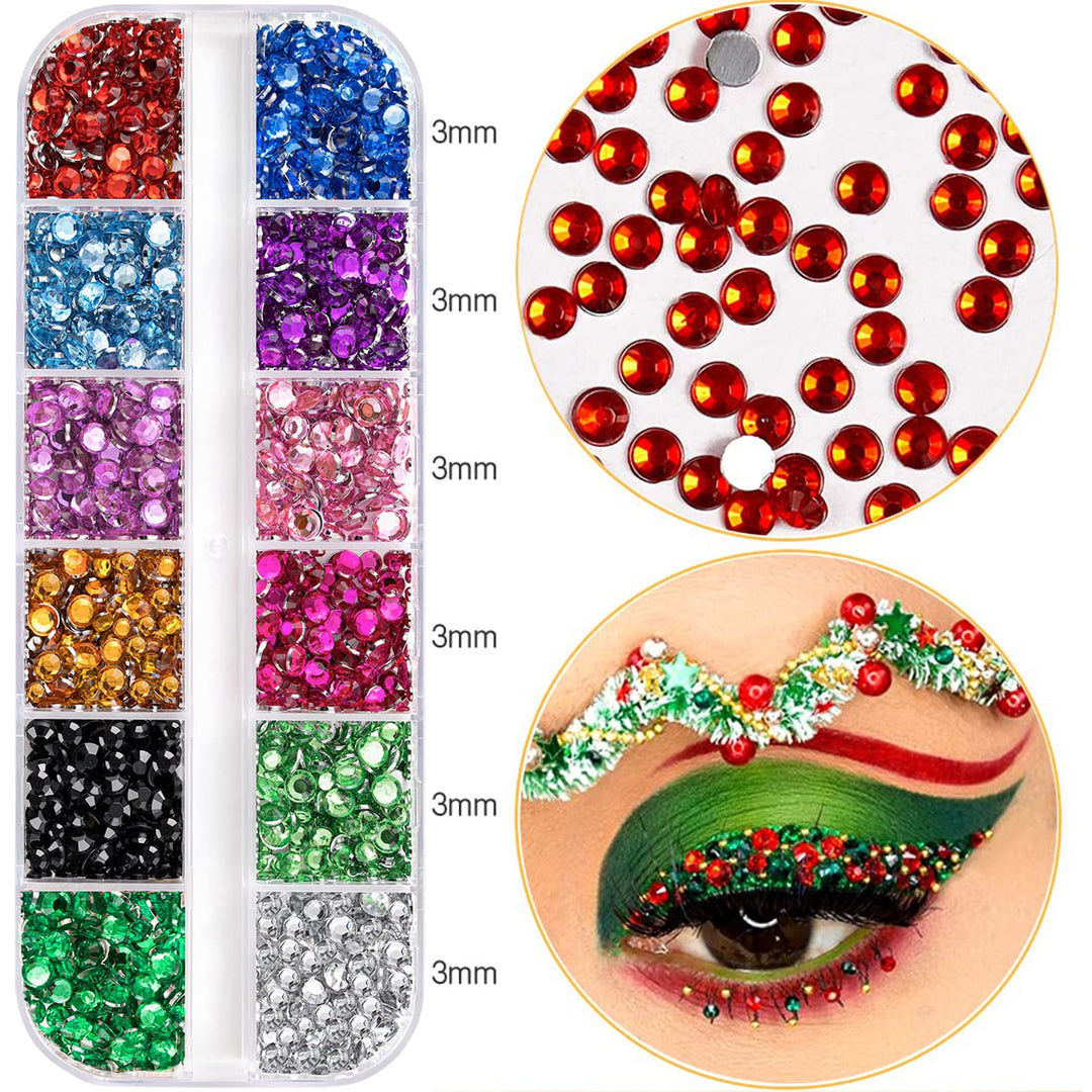 4580 Pieces Rhinestones for Nails Face Gems Makeup Rhinestones for Eyes Flatback Rhinestones Art Decoration Crafts DIY Nails Art Clothes Shoes Bags Decoration