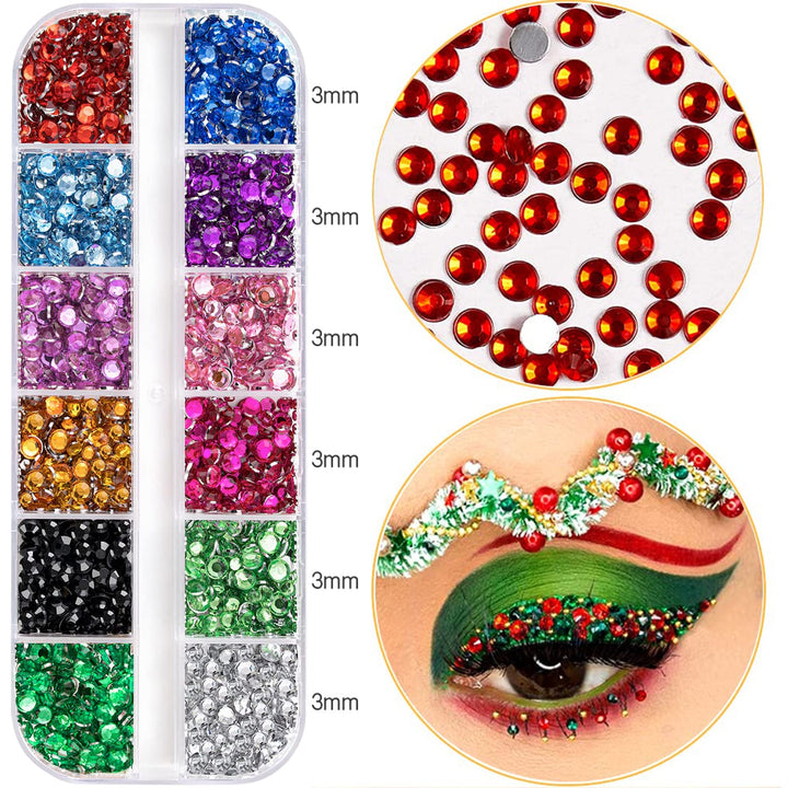 4580 Pieces Rhinestones for Nails Face Gems Makeup Rhinestones for Eyes Flatback Rhinestones Art Decoration Crafts DIY Nails Art Clothes Shoes Bags Decoration