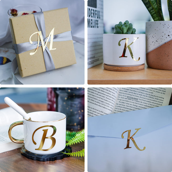 LET&#39;S RESIN Letter Stickers,8Pcs Large Gold Foil Alphabet Stickers(A), Vinyl Resin Letter Stickers for Water Bottles, Coaster Resin Molds, Cards Decoration