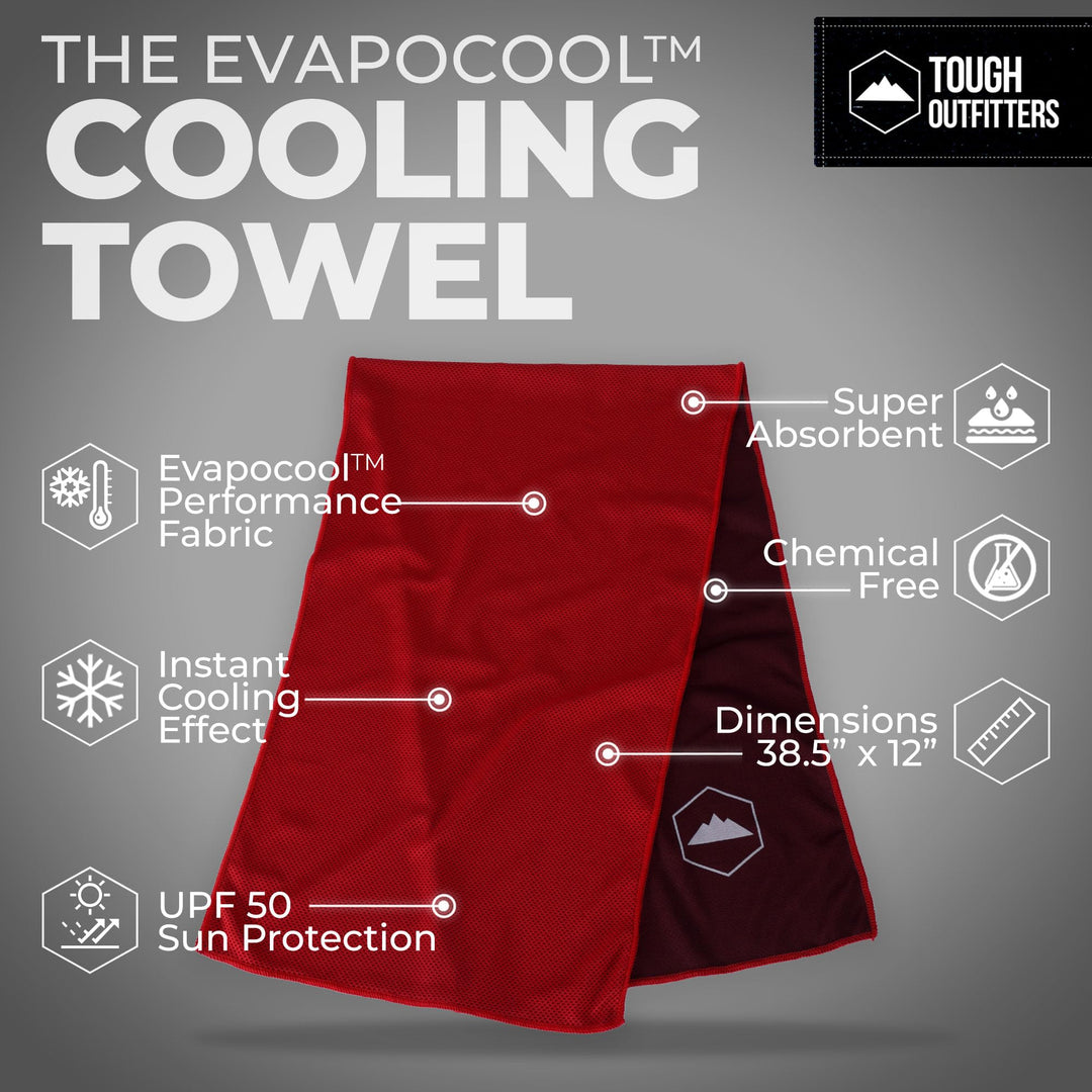 Cooling Towels (38.5x12) - Cooling Towels for Neck &amp; Face, Cooling Neck Wraps - Ice Towel &amp; Sweat Rag for Camping, Gym, Yoga &amp; Sports