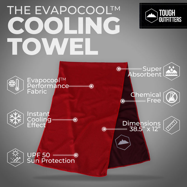 Cooling Towels (38.5x12) - Cooling Towels for Neck &amp; Face, Cooling Neck Wraps - Ice Towel &amp; Sweat Rag for Camping, Gym, Yoga &amp; Sports